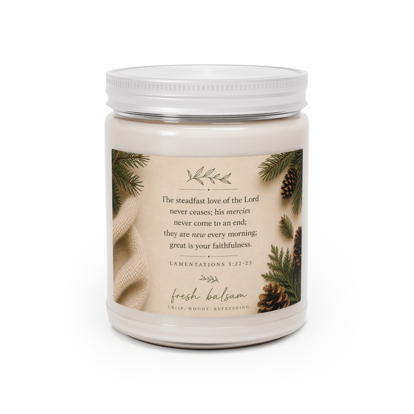 Scented Soy Candles with White Lid, 9oz