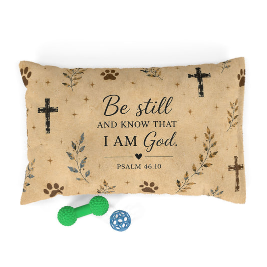 Be Still Psalm 46:10 Pet Bed — Christian Faith-Inspired Dog & Cat Cushion