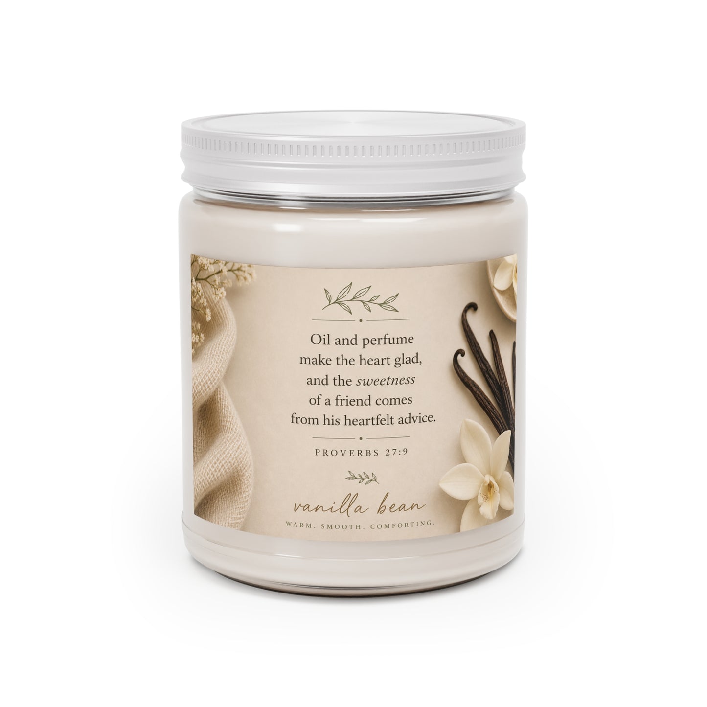 Scented Soy Candles with White Lid, 9oz