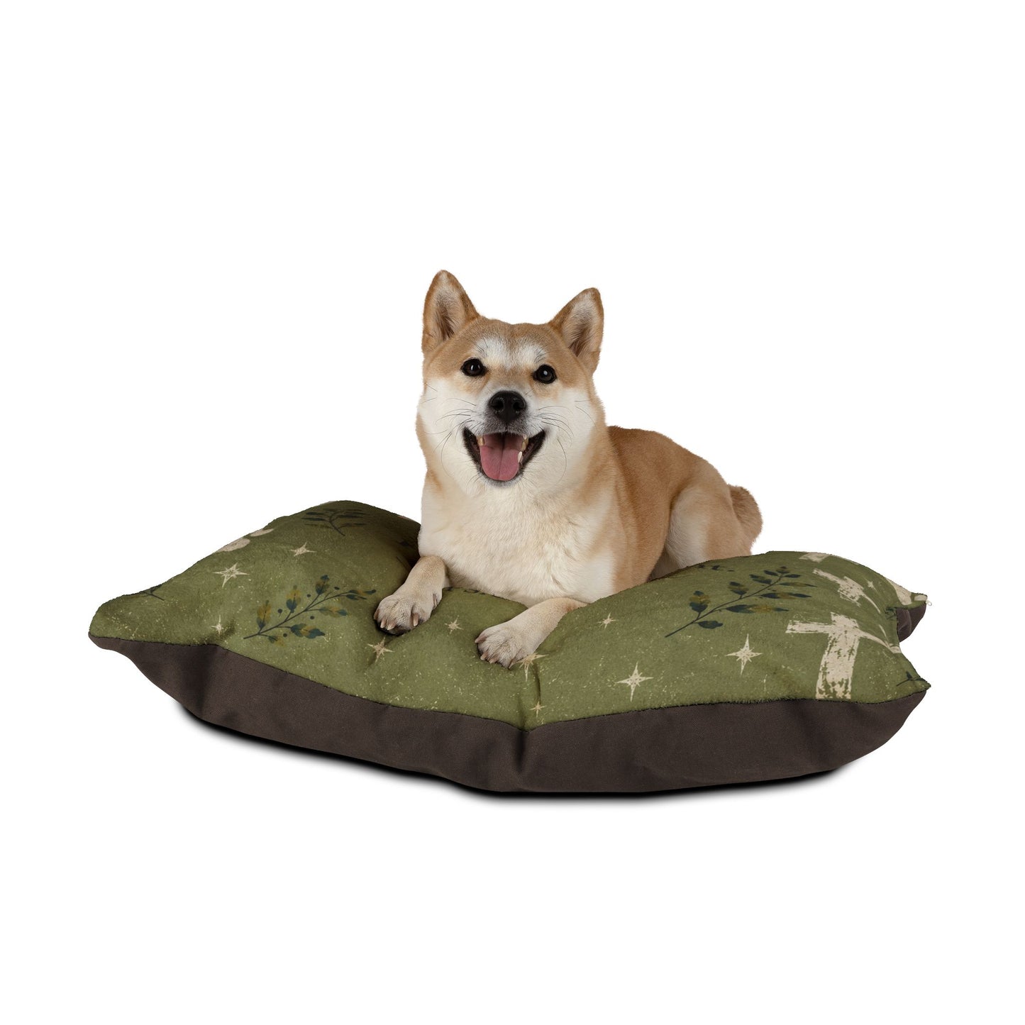 Psalm 23:1 Pet Bed — "The Lord is my shepherd; I shall not want" Religious Dog & Cat Cushion