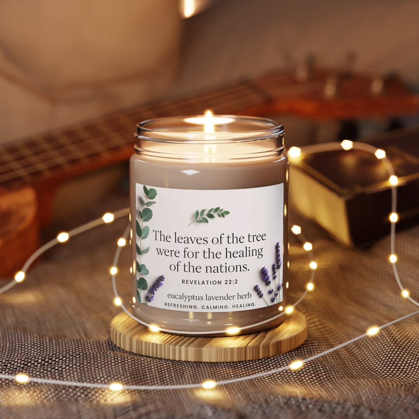 Scented Soy Candles with White Lid, 9oz