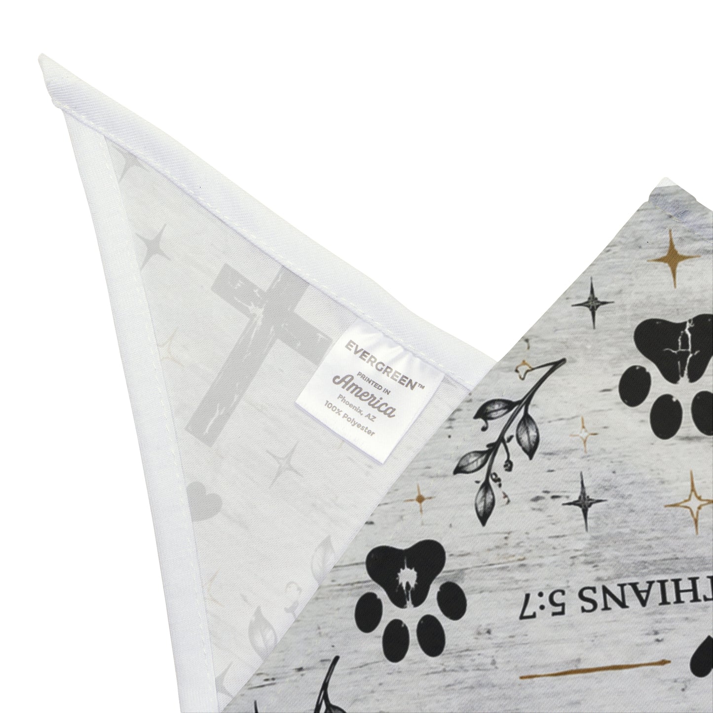 Christian Paw Print Pet Bandana — "Walk by Faith, Not by Sight"