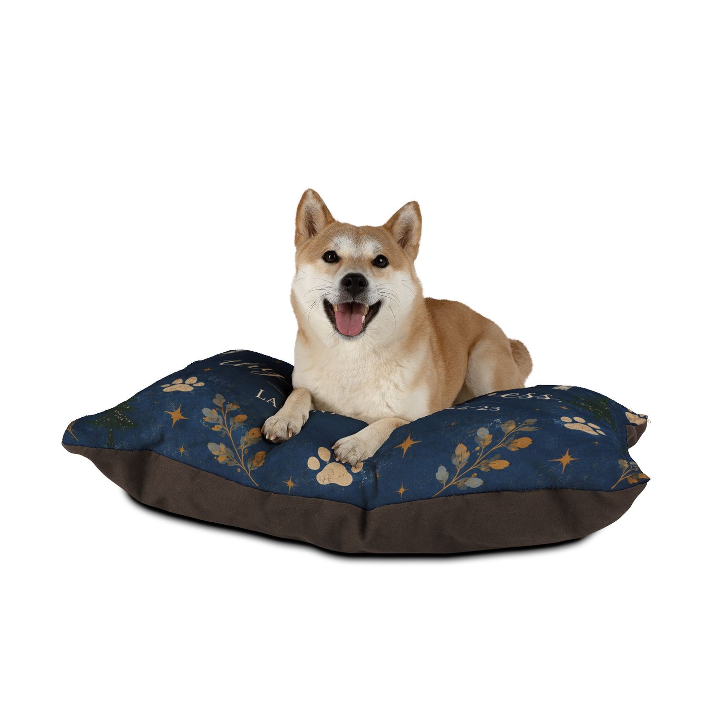 Christian Pet Bed – “Great is Thy Faithfulness” Paw Print Scripture Pillow (Lamentations 3:22-23)