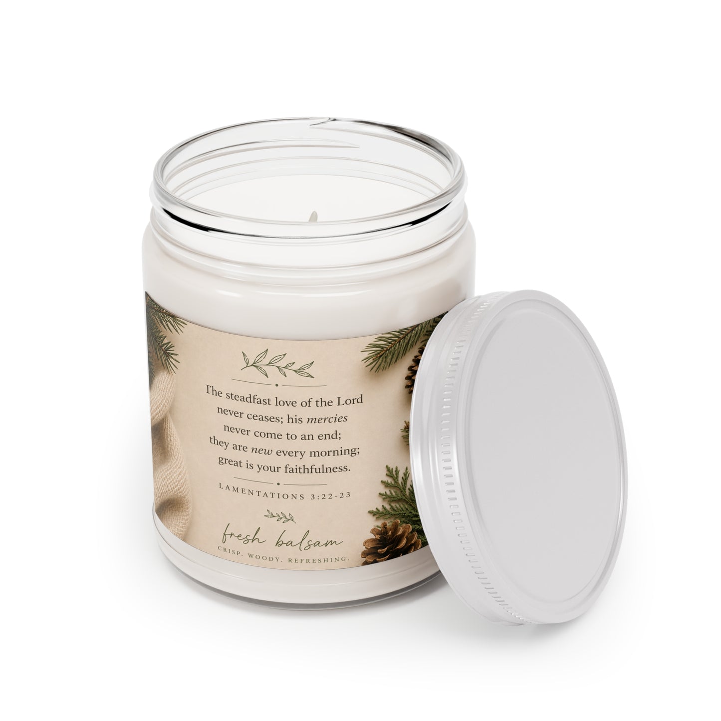 Scented Soy Candles with White Lid, 9oz