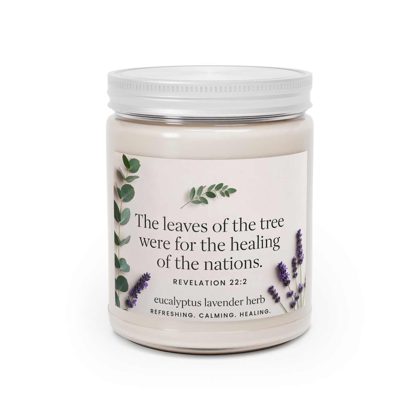 Scented Soy Candles with White Lid, 9oz