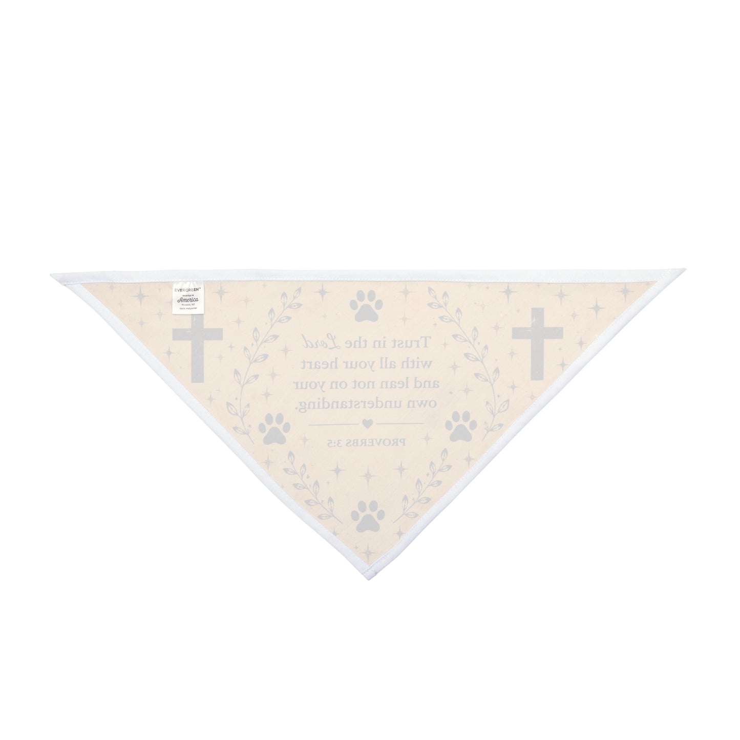 Christian Pet Bandana — Proverbs 3:5 Paw Print Crosses Dog & Cat Scarf