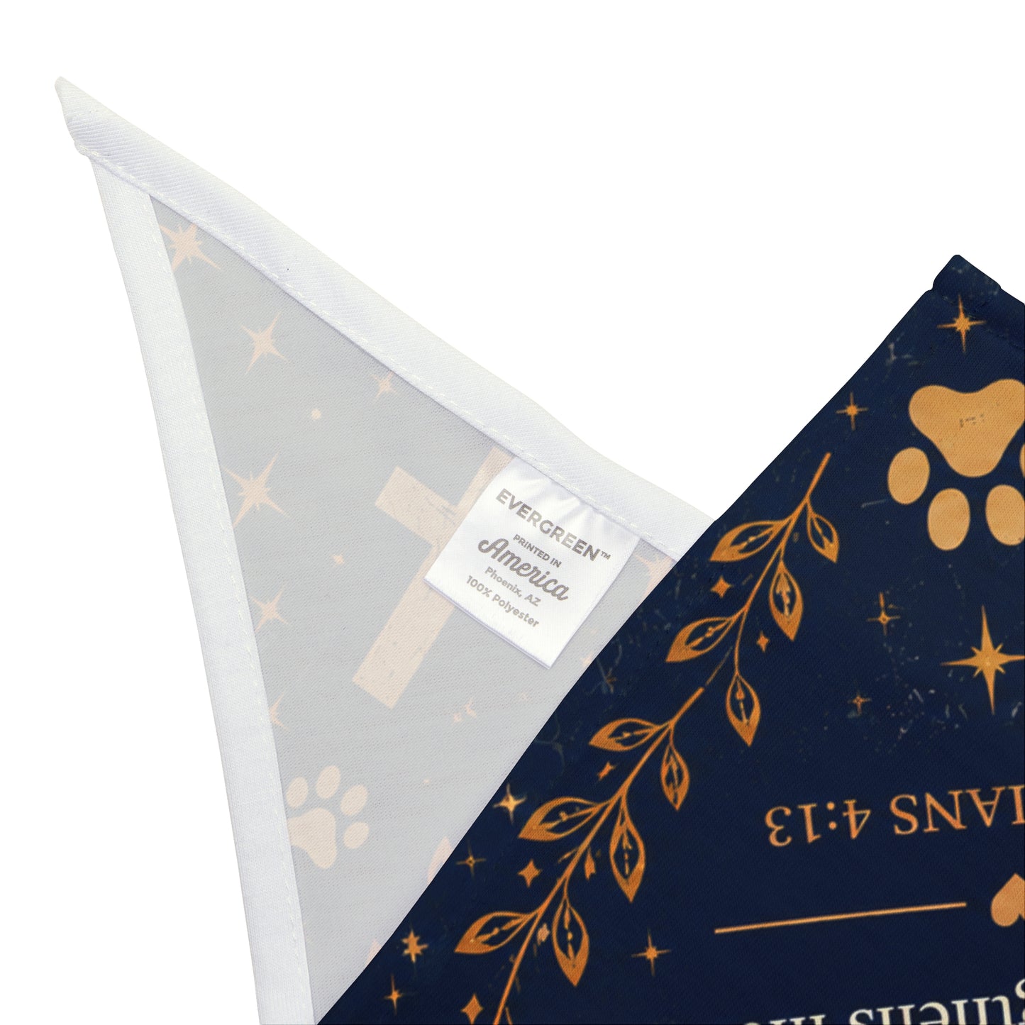 Christian Pet Bandana – "I Can Do All Things Through Christ" Paw Print & Cross Dog Scarf