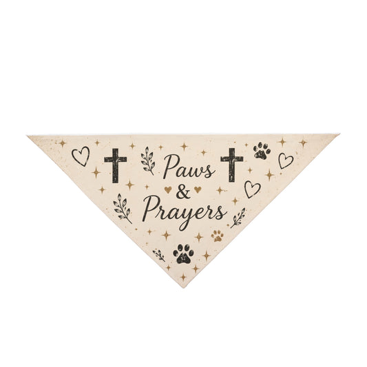 Pet Bandana — "Paws & Prayers" Faithful Paw Print Bandana