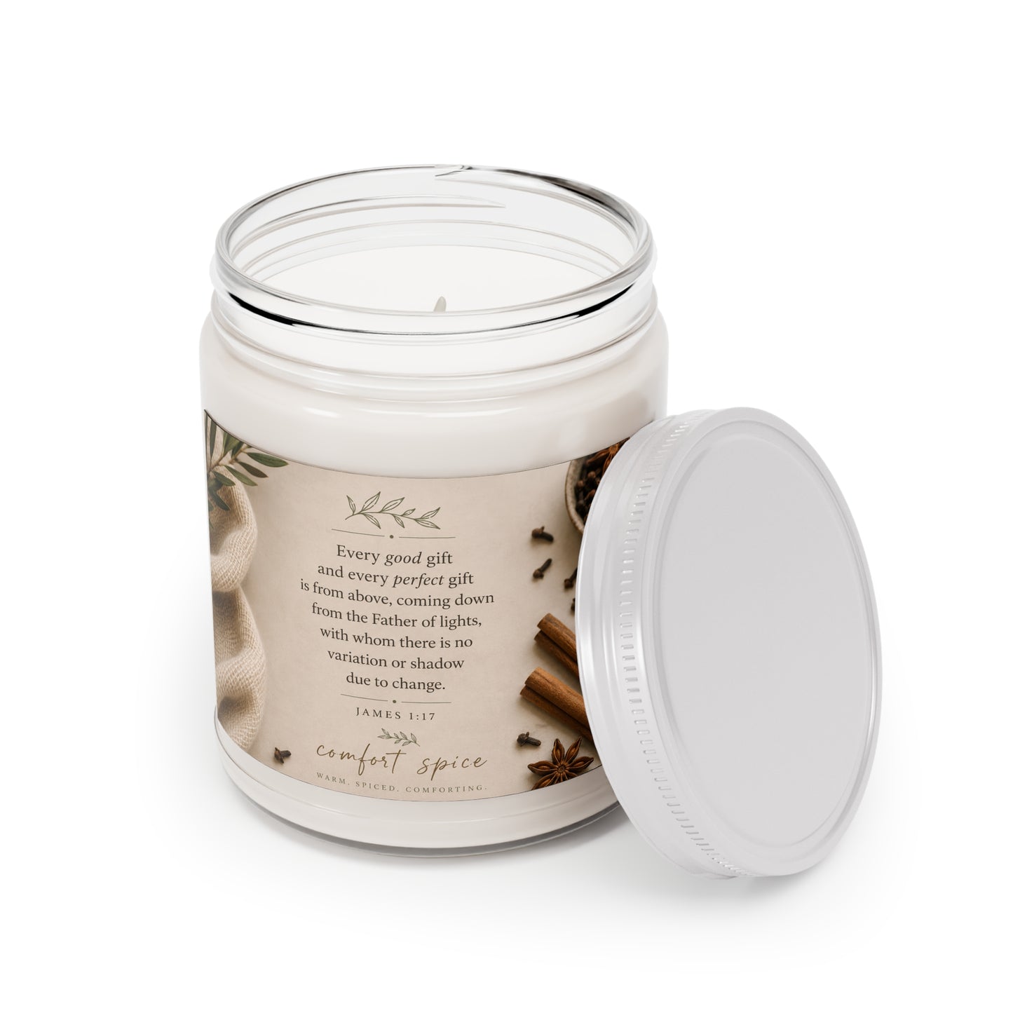 Scented Soy Candles with White Lid, 9oz