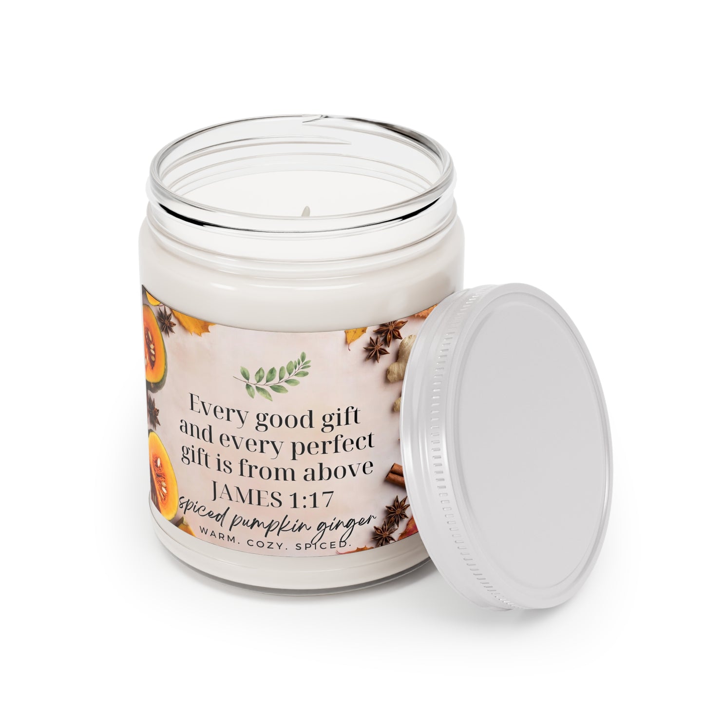 Scented Soy Candles with White Lid, 9oz