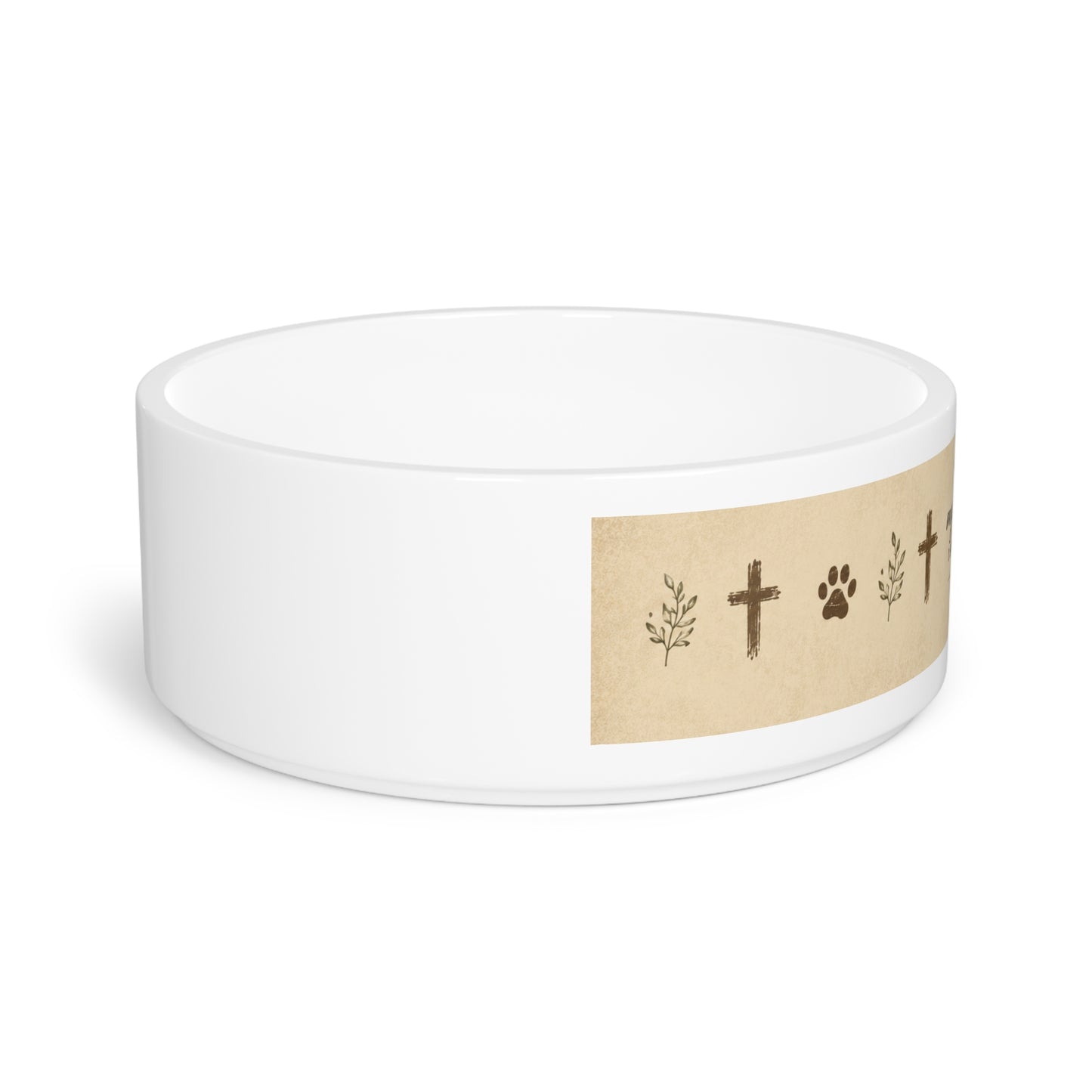 Faithful Shepherd Pet Bowl — "The Lord is my shepherd; I shall not want." Ceramic Dog & Cat Bowl