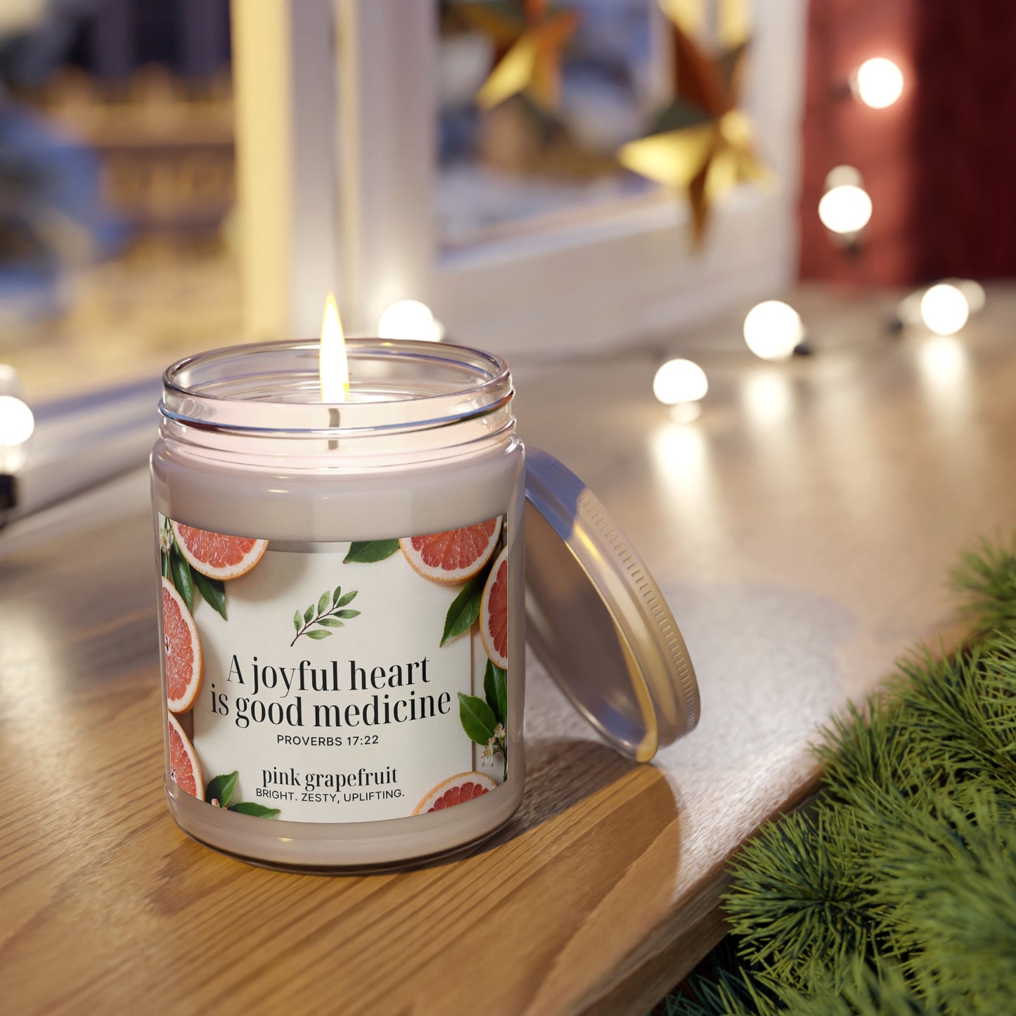 Scented Soy Candles with White Lid, 9oz