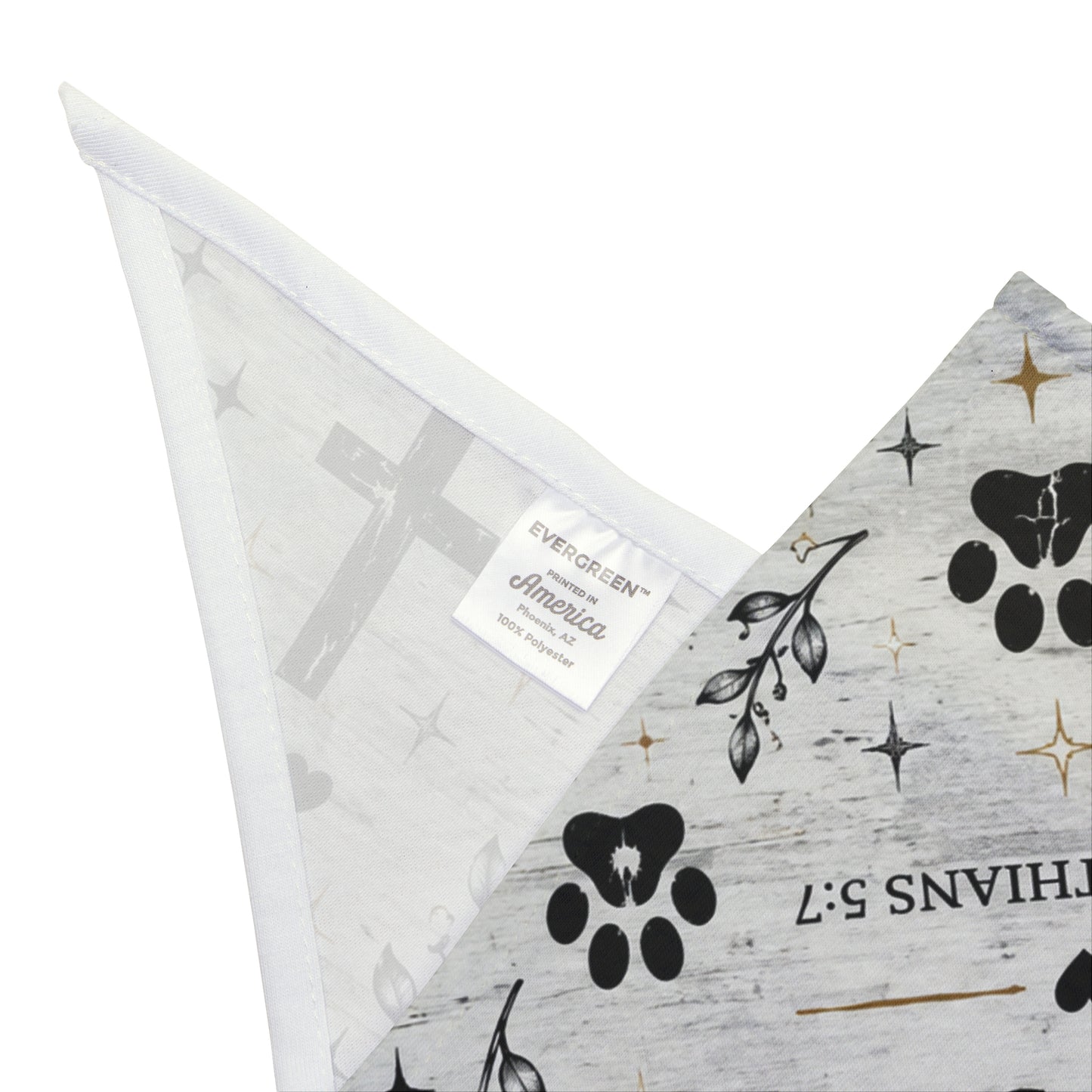 Christian Paw Print Pet Bandana — "Walk by Faith, Not by Sight"