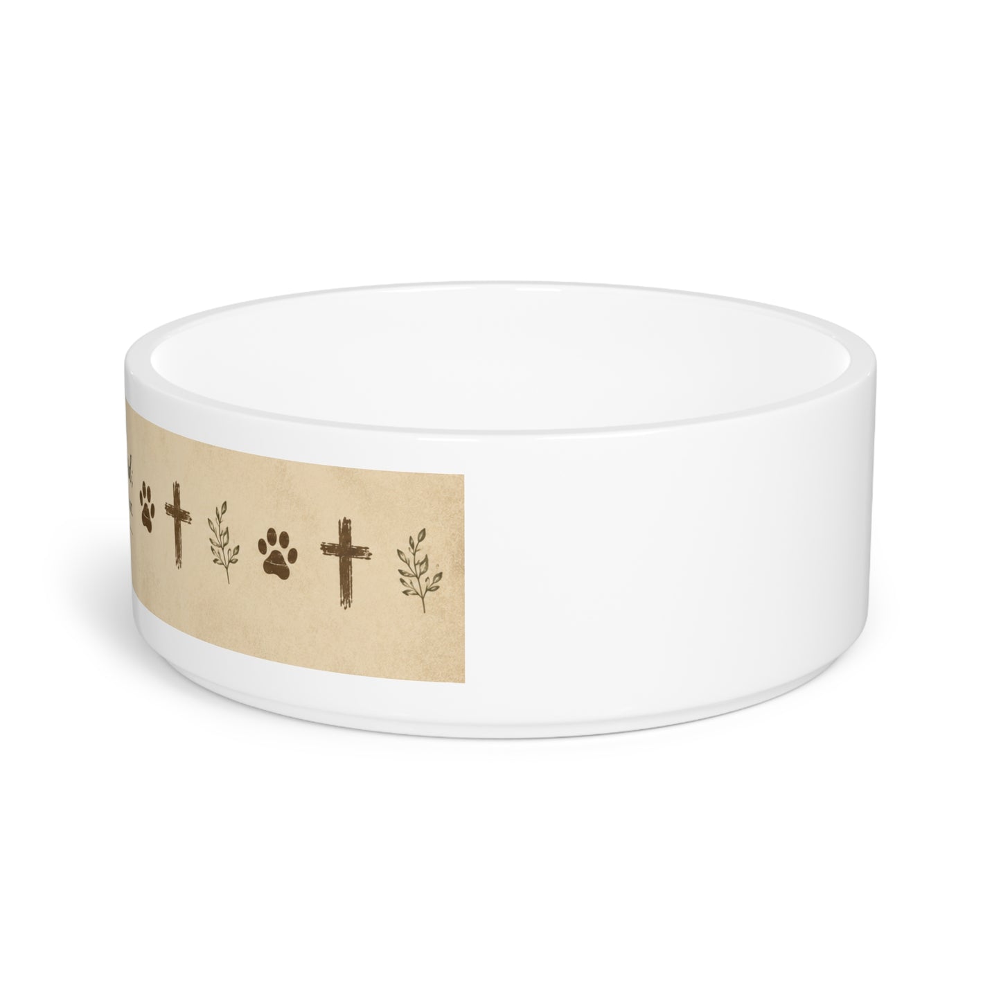 Faithful Shepherd Pet Bowl — "The Lord is my shepherd; I shall not want." Ceramic Dog & Cat Bowl