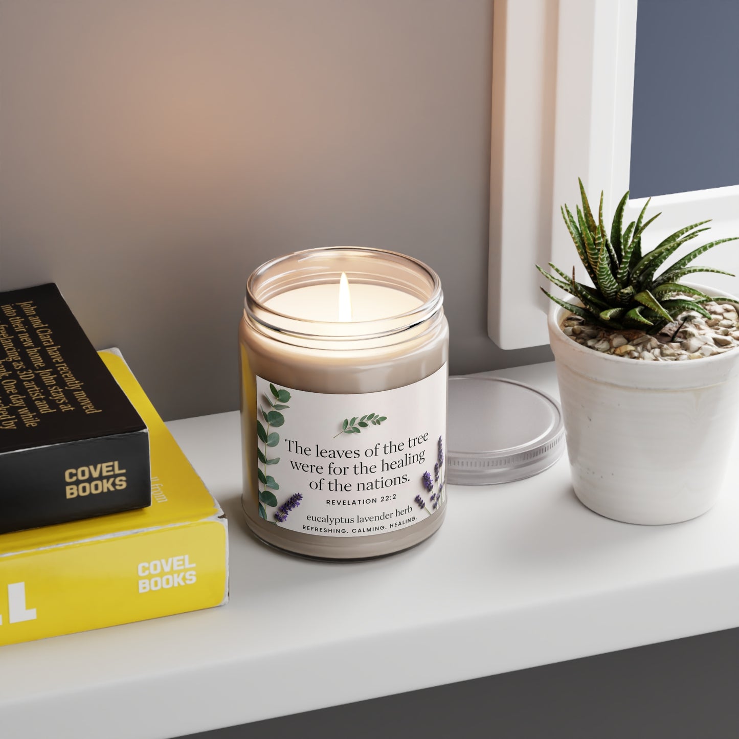 Scented Soy Candles with White Lid, 9oz