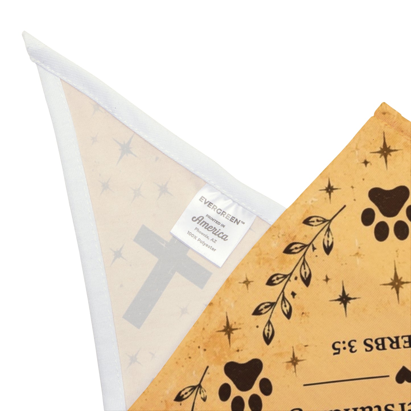 Christian Pet Bandana — Proverbs 3:5 Paw Print Crosses Dog & Cat Scarf