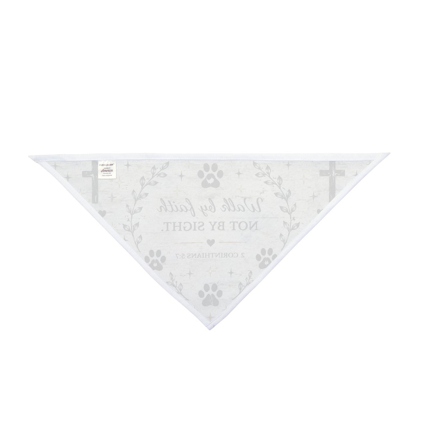 Christian Paw Print Pet Bandana — "Walk by Faith, Not by Sight"