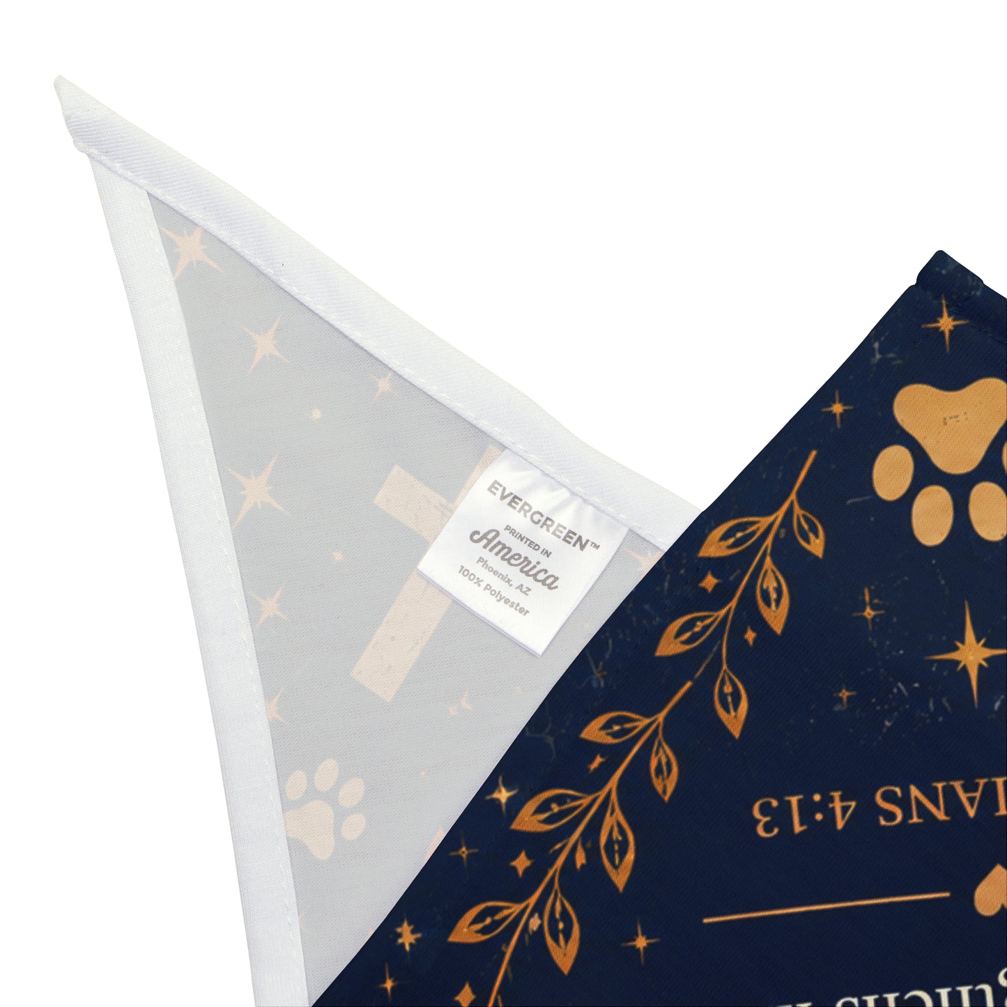 Christian Pet Bandana – "I Can Do All Things Through Christ" Paw Print & Cross Dog Scarf