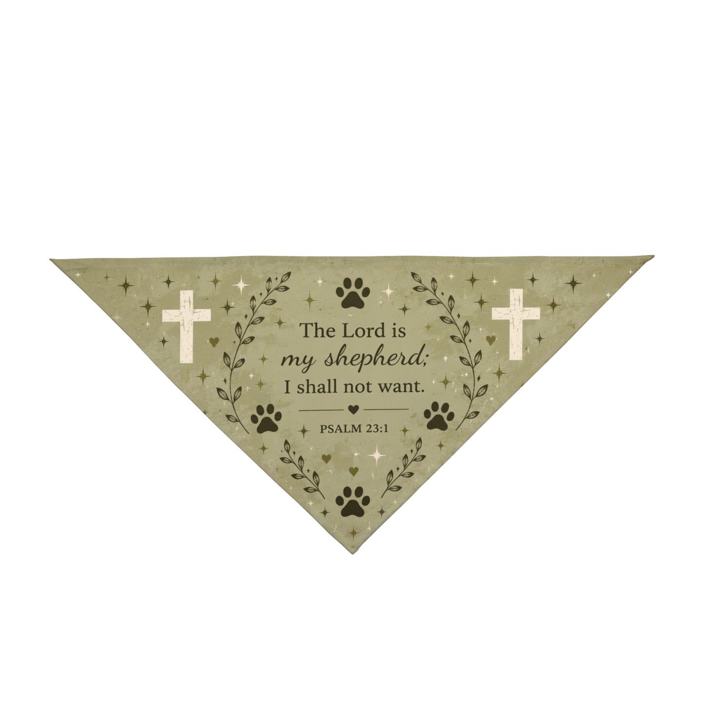 Faithful Friend Pet Bandana — "The Lord is my shepherd" Psalm 23:1 Christian Dog Bandana