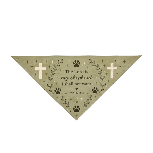 Faithful Friend Pet Bandana — "The Lord is my shepherd" Psalm 23:1 Christian Dog Bandana