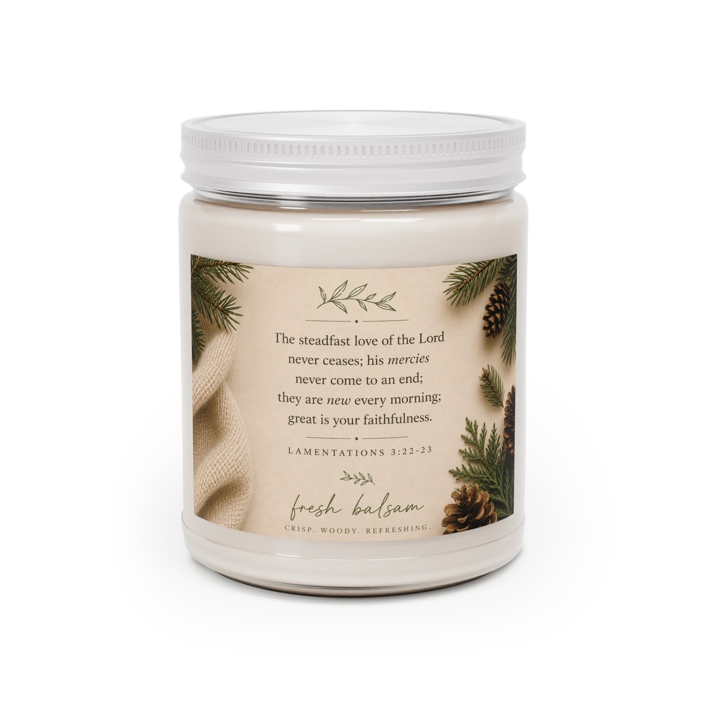 Scented Soy Candles with White Lid, 9oz