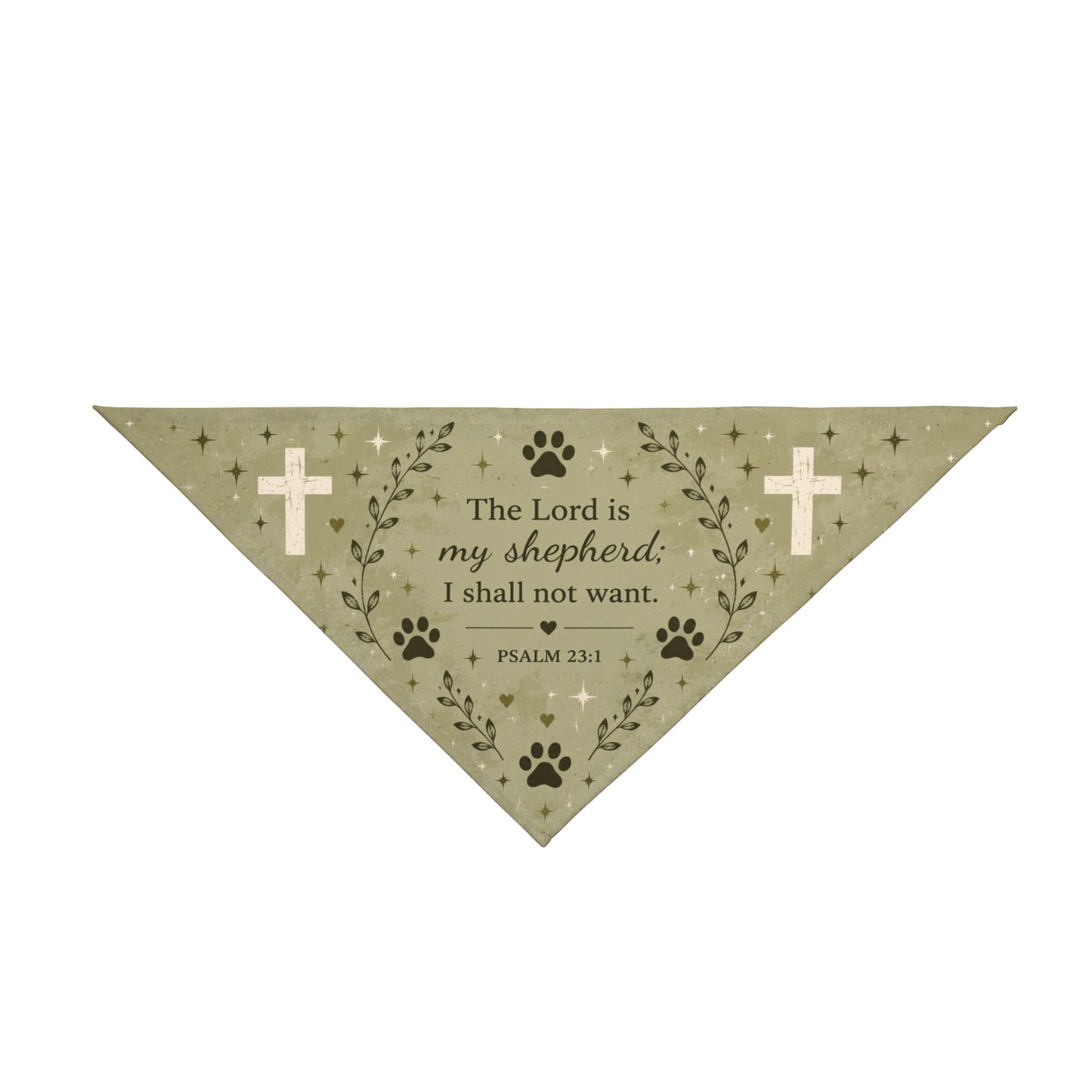 Faithful Friend Pet Bandana — "The Lord is my shepherd" Psalm 23:1 Christian Dog Bandana