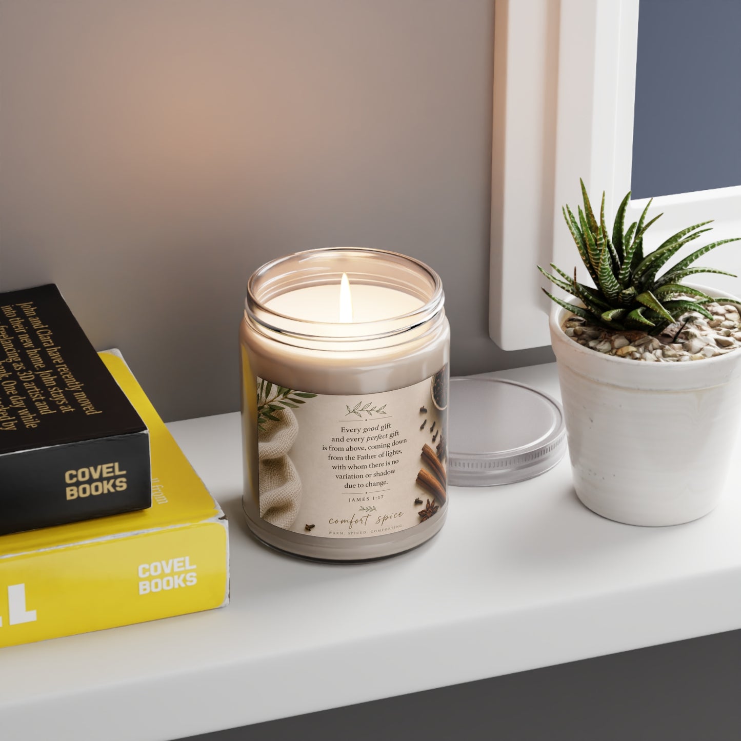 Scented Soy Candles with White Lid, 9oz