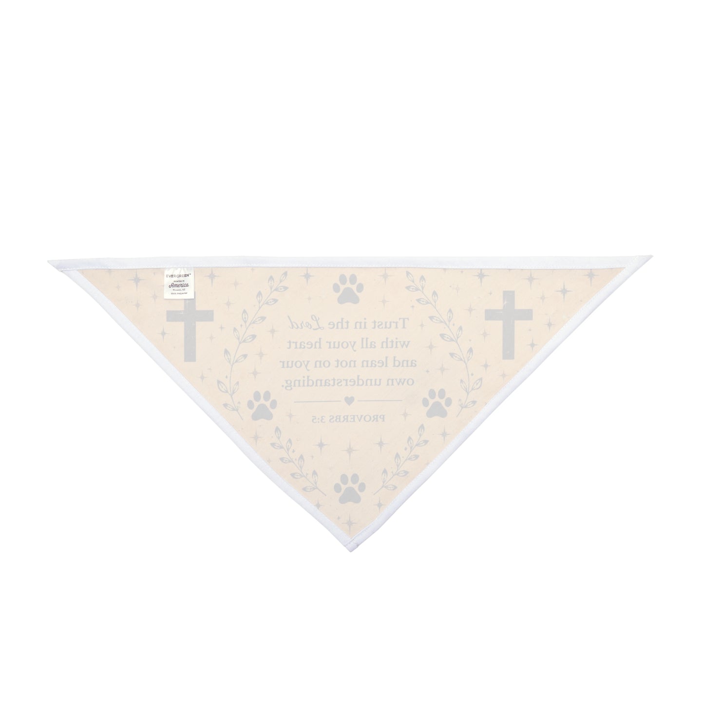 Christian Pet Bandana — Proverbs 3:5 Paw Print Crosses Dog & Cat Scarf