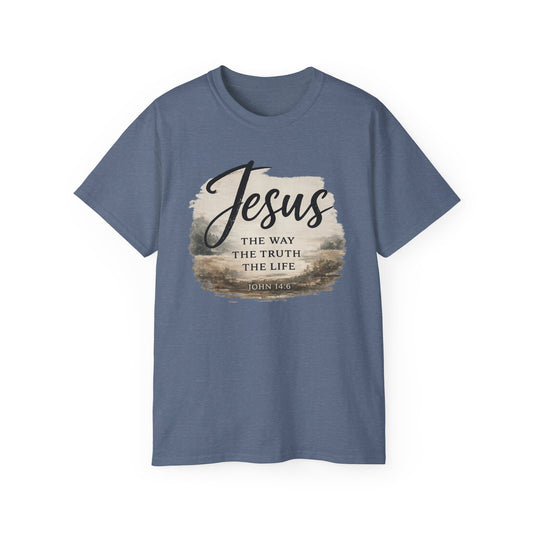 Jesus "The Way The Truth The Life" Tee — Christian Faith Scripture Shirt