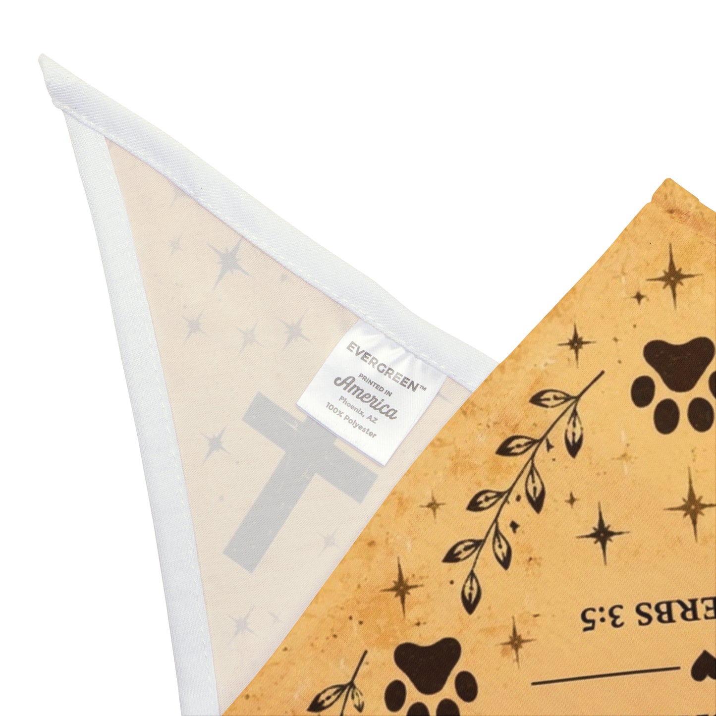 Christian Pet Bandana — Proverbs 3:5 Paw Print Crosses Dog & Cat Scarf