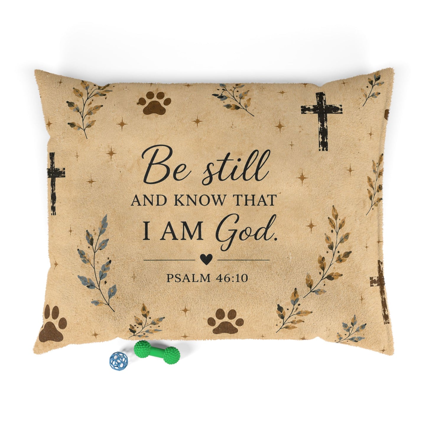 Be Still Psalm 46:10 Pet Bed — Christian Faith-Inspired Dog & Cat Cushion