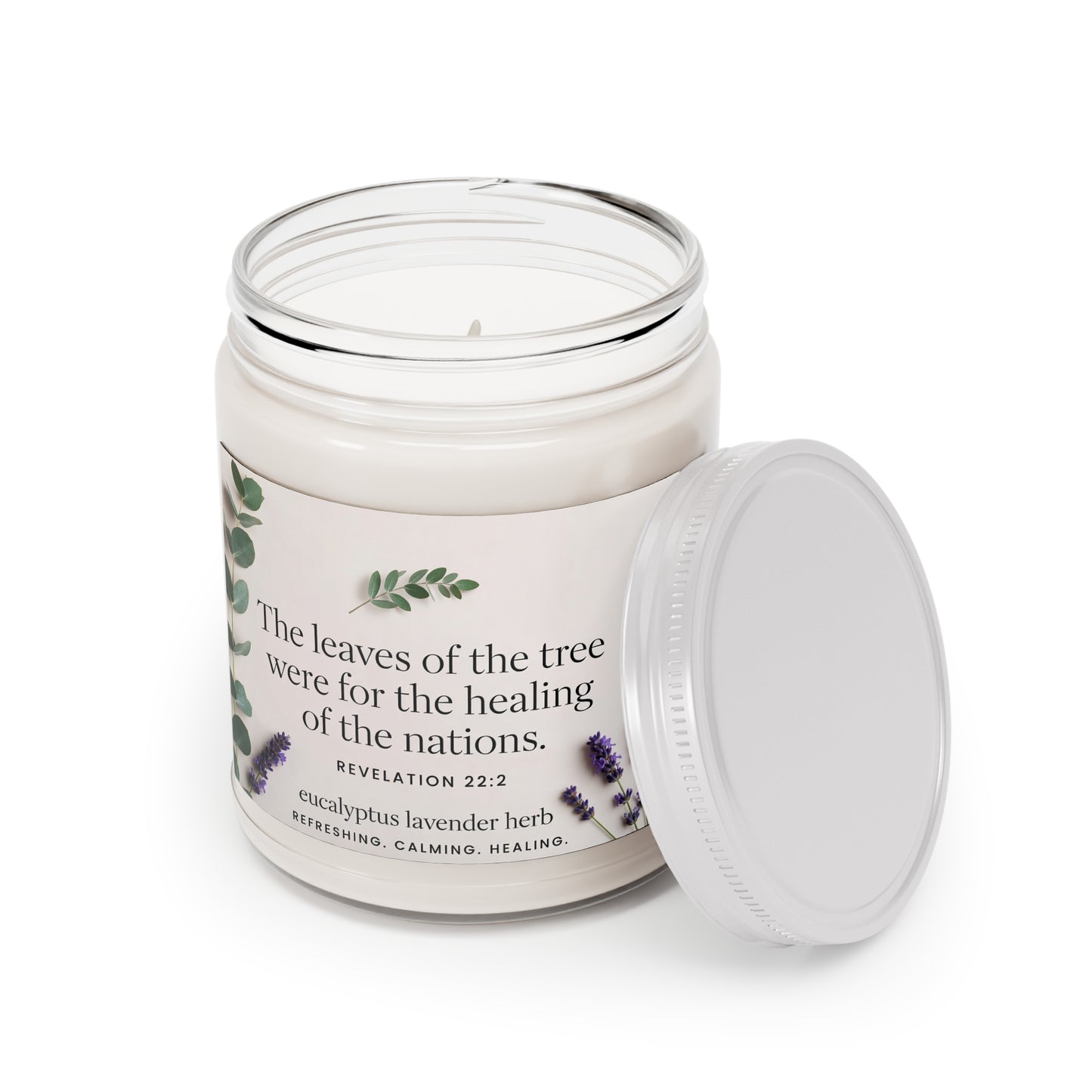 Scented Soy Candles with White Lid, 9oz