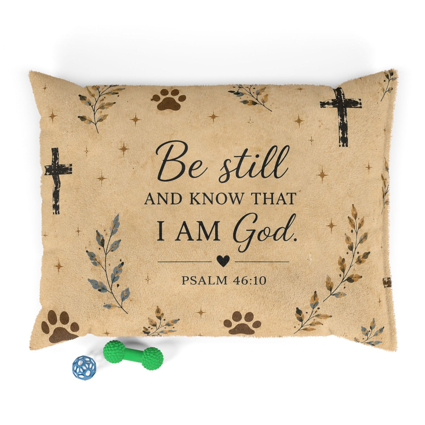 Be Still Psalm 46:10 Pet Bed — Christian Faith-Inspired Dog & Cat Cushion