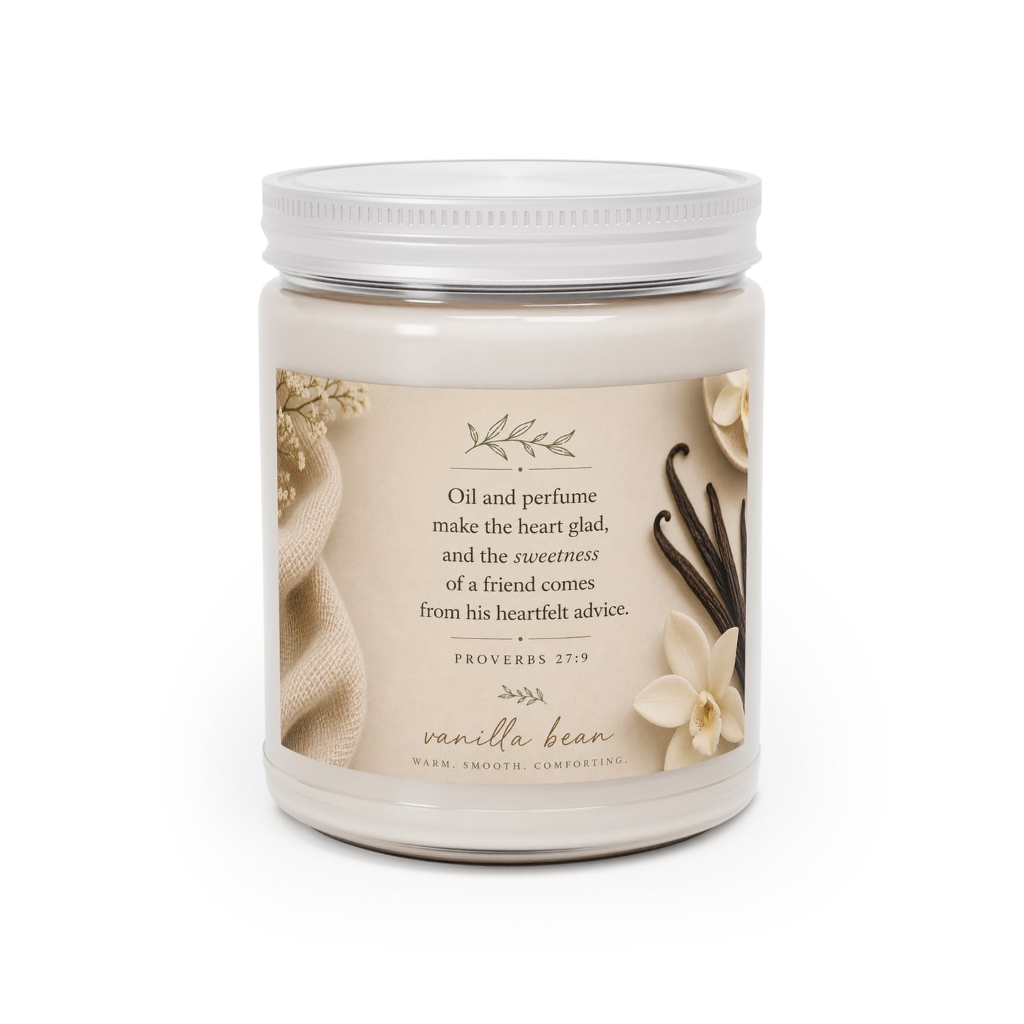 Scented Soy Candles with White Lid, 9oz
