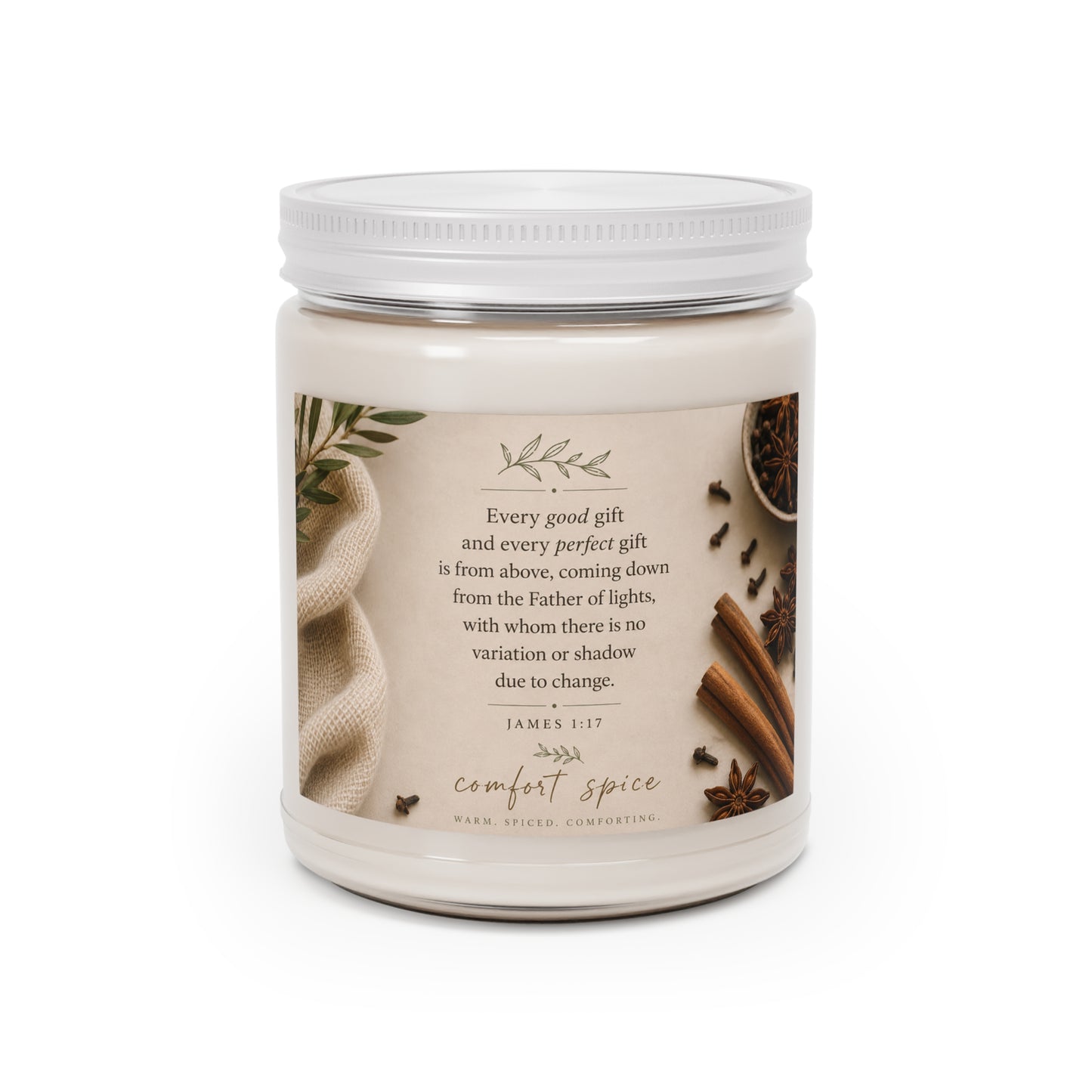 Scented Soy Candles with White Lid, 9oz