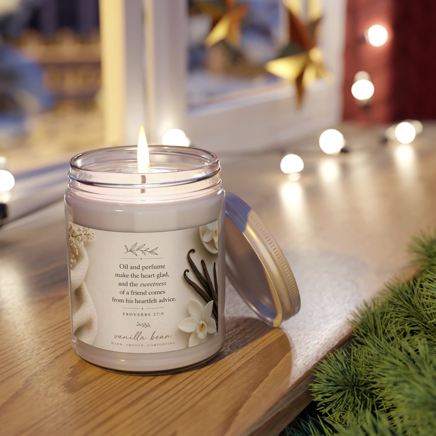 Scented Soy Candles with White Lid, 9oz