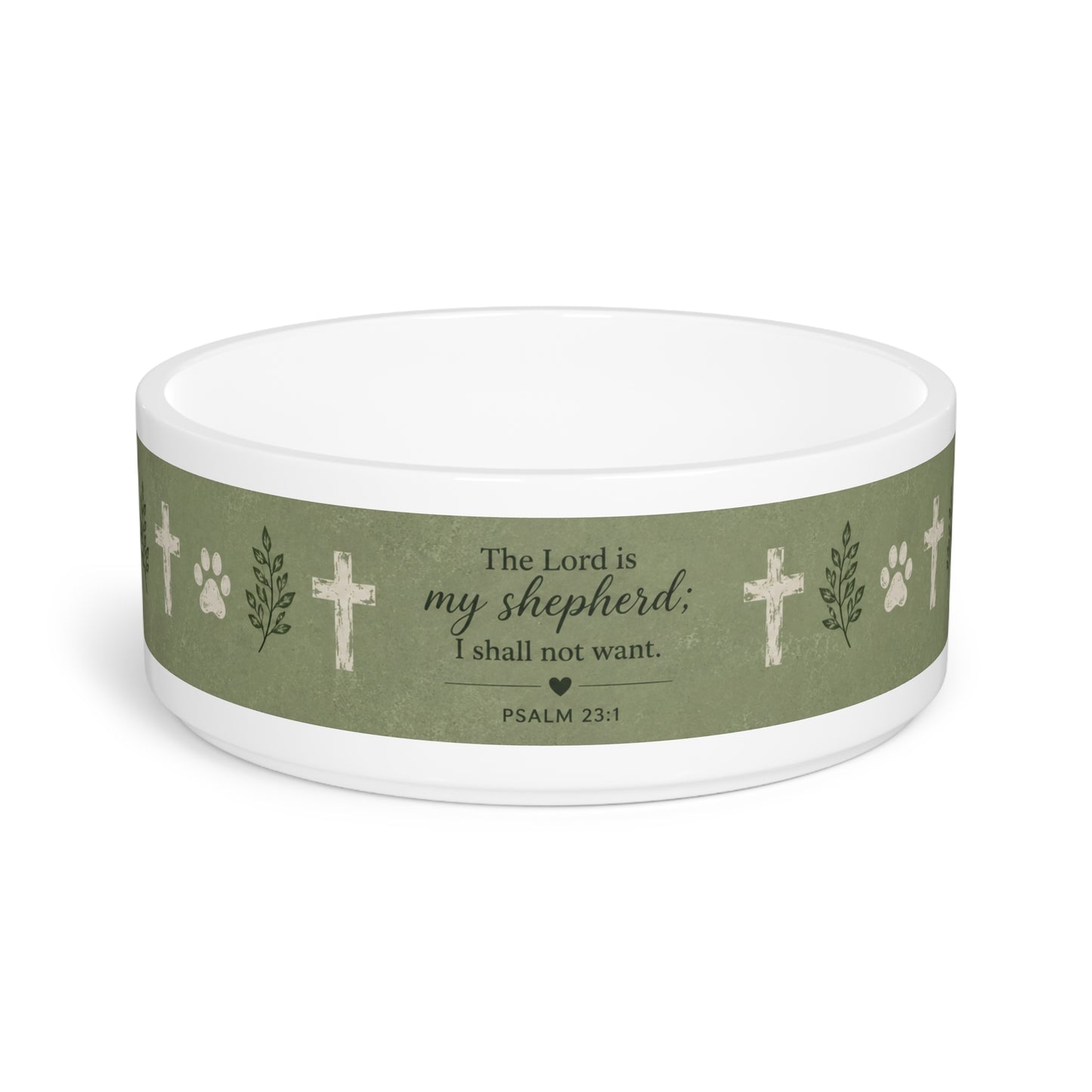 Christian Pet Bowl — "The Lord is my shepherd" Psalm 23:1 Dog & Cat Bowl