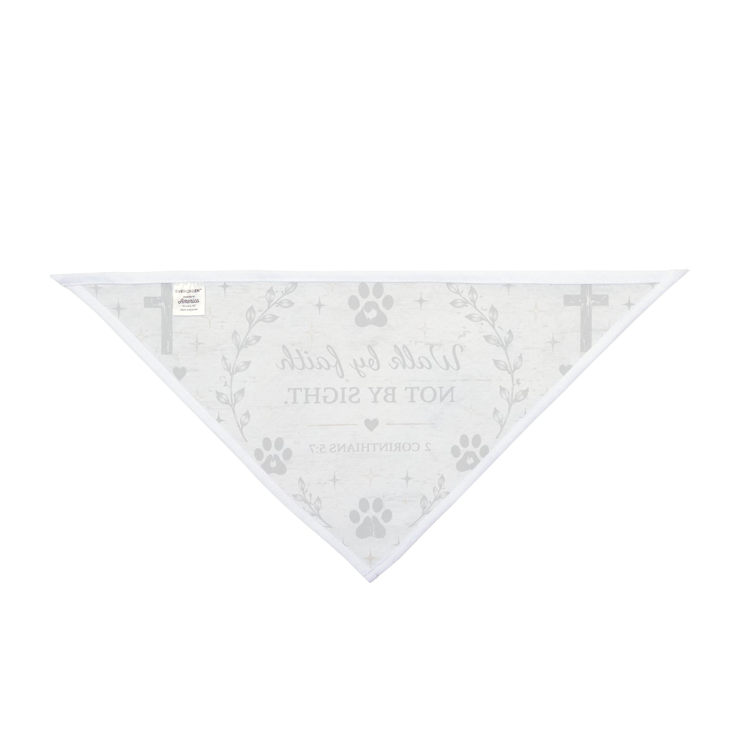 Christian Paw Print Pet Bandana — "Walk by Faith, Not by Sight"