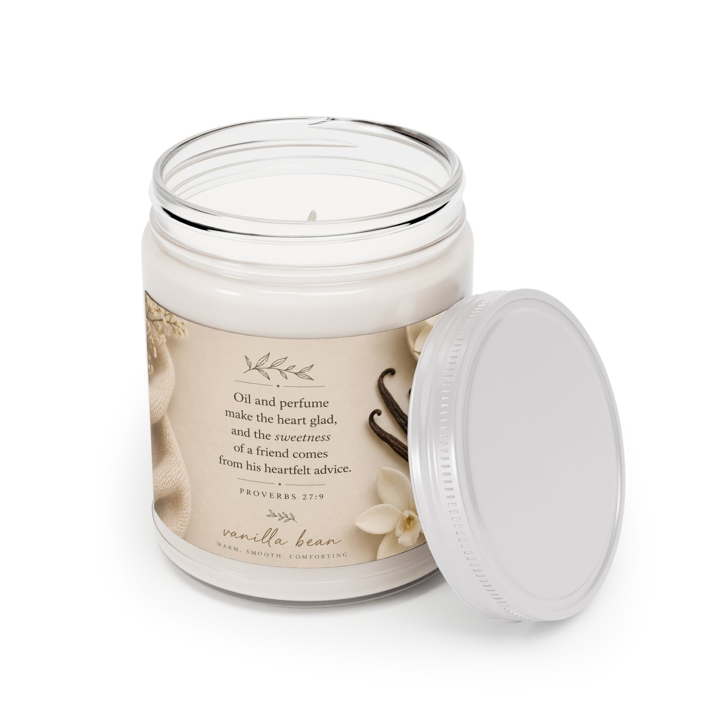 Scented Soy Candles with White Lid, 9oz